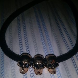 Gold Skull Cuff Necklace